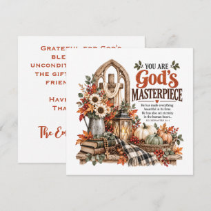 You Are Gods Masterpiece Christian Thanksgiving Card