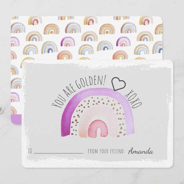 You Are Golden Rainbow Valentines Classroom (Front/Back)