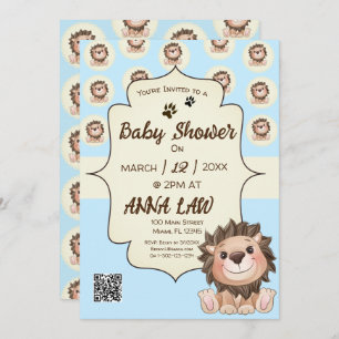 You are Grrreat Cute Lion Baby Boy Invitation