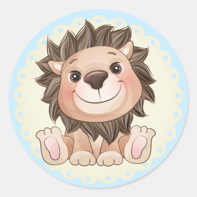 You are Grrreat Cute Lion  Classic Round Sticker (Front)
