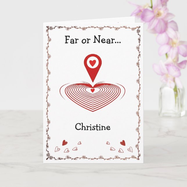 You Are Here Folded Greeting Card (Orchid)