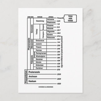 You Are Here (Geological Age Earth's History) Postcard