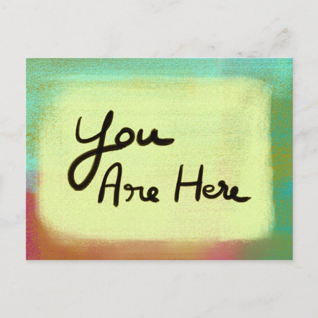 You Are Here - Light Yellow Postcard (Front)