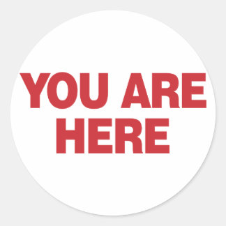You Are Here - Red Classic Round Sticker