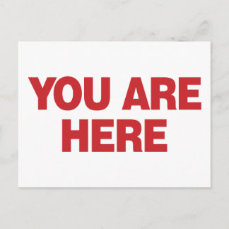 You Are Here - Red Postcard