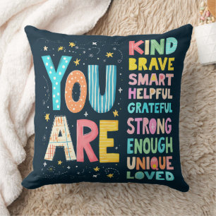 You Are Inspirational Quote Positive Typography Cushion