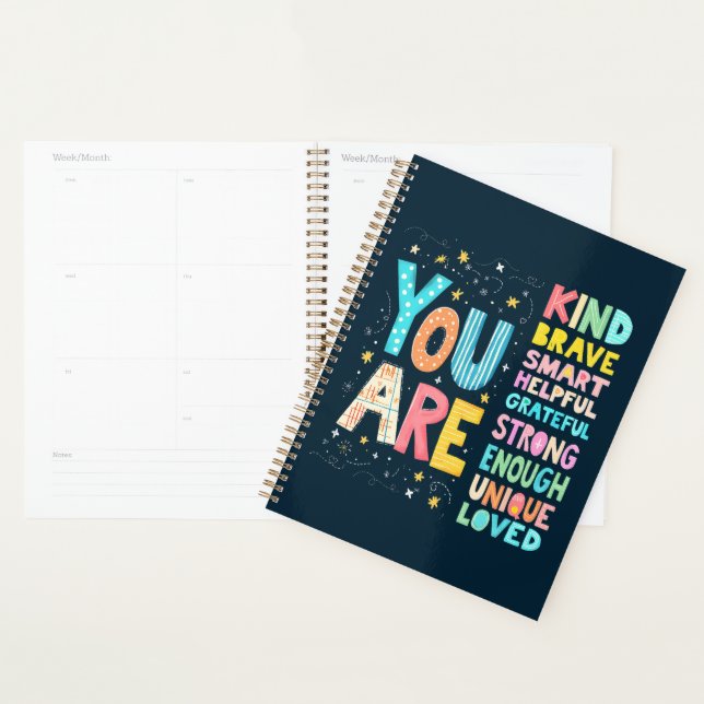 You Are Inspirational Quote Positive Typography Planner (Display)