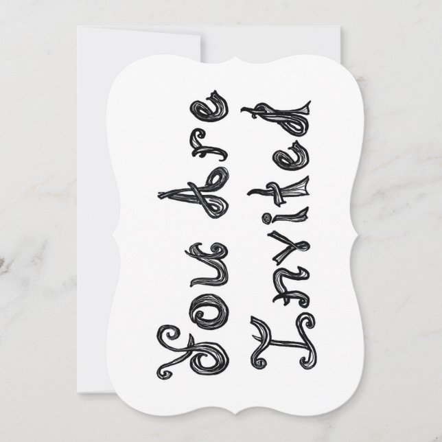 You Are Invited Fabric Font Letters Invite (Front)