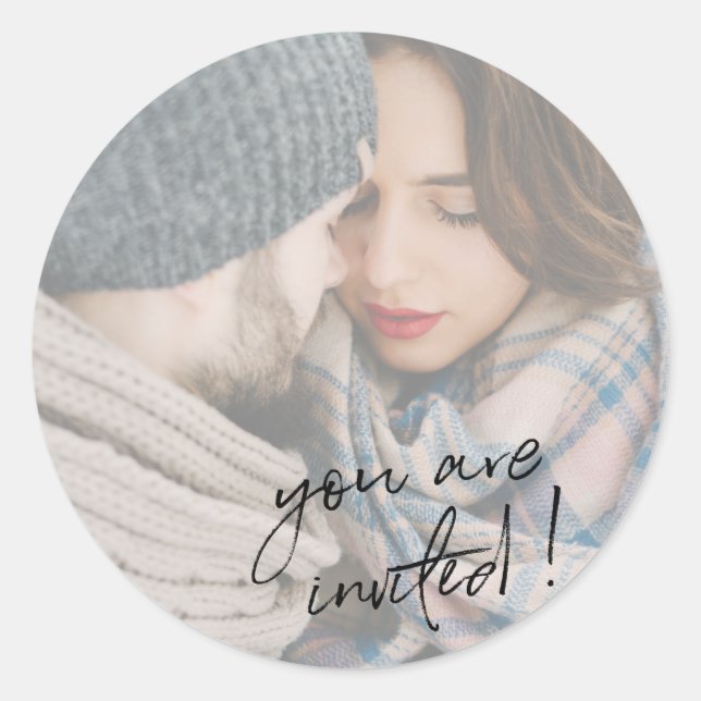 You are Invited Holiday Photo Sticker (Front)