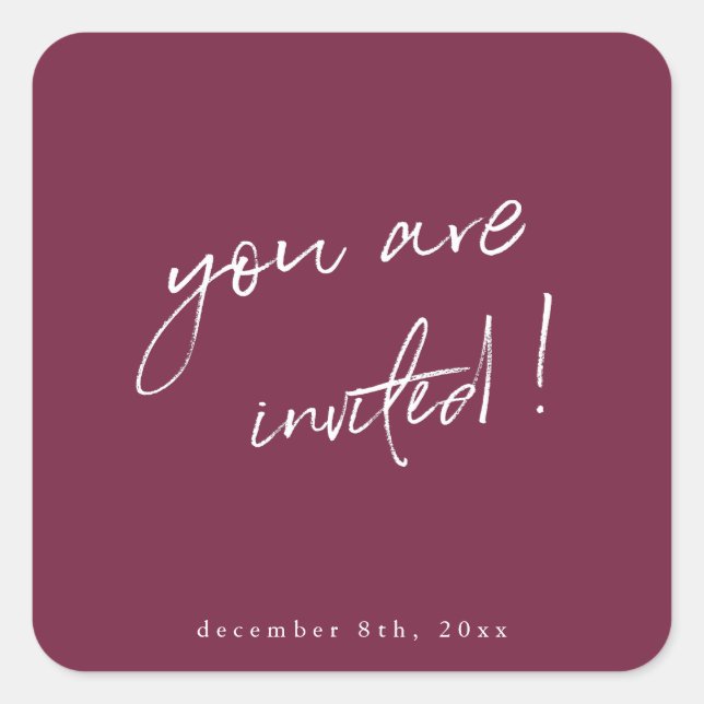 You are Invited Holiday Sticker (Front)
