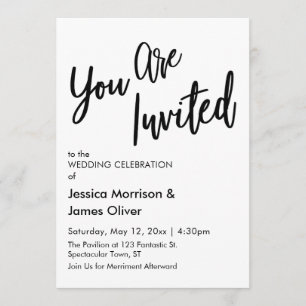 You Are Invited, Minimal Modern Wedding Invitation