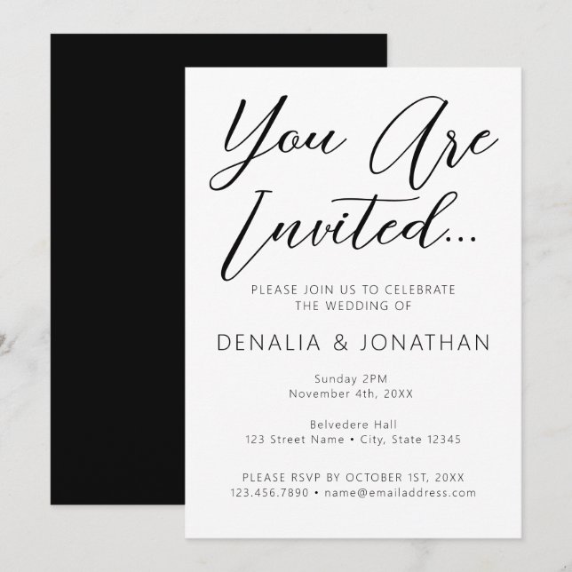 You Are Invited Minimalist Invitation (Front/Back)