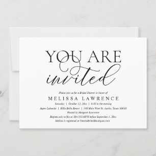 You Are Invited, Modern Bridal Shower Party Invita Invitation