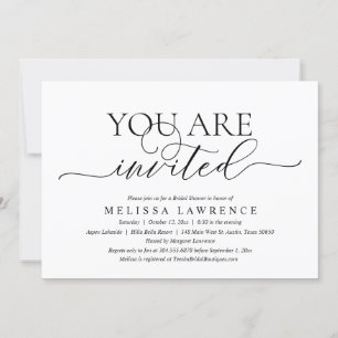 You Are Invited, Modern Bridal Shower Party Invitation