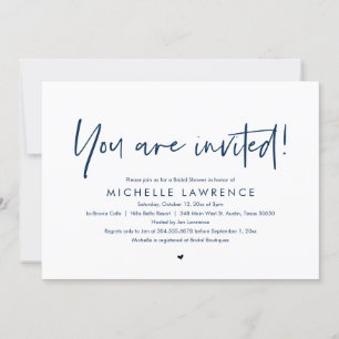 You are invited, Modern Casual Bridal Shower Invit Invitation