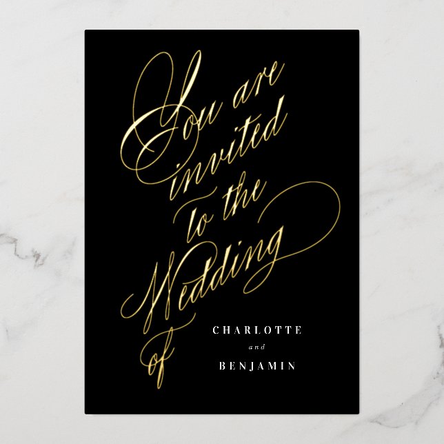 You Are Invited To Our Wedding Black Background (Front)