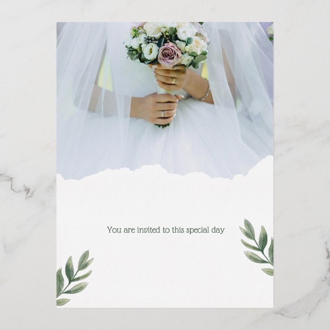 You are invited to this special day. foil invitation postcard (Front)
