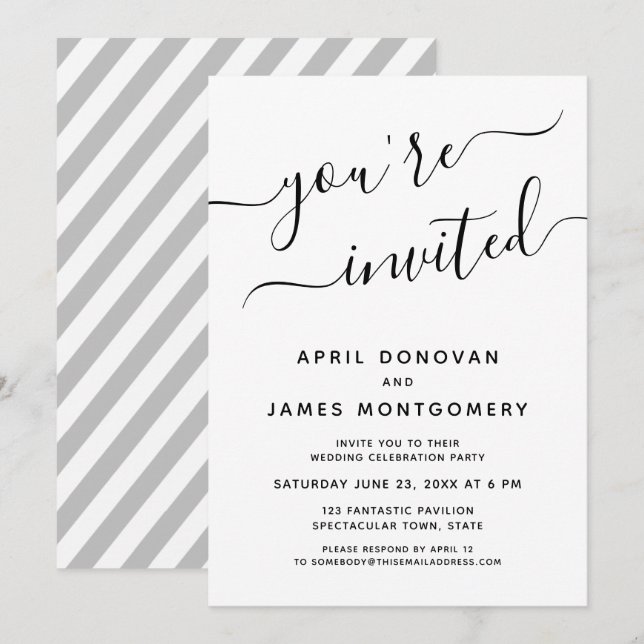 You are Invited Typography Wedding Invitation (Front/Back)