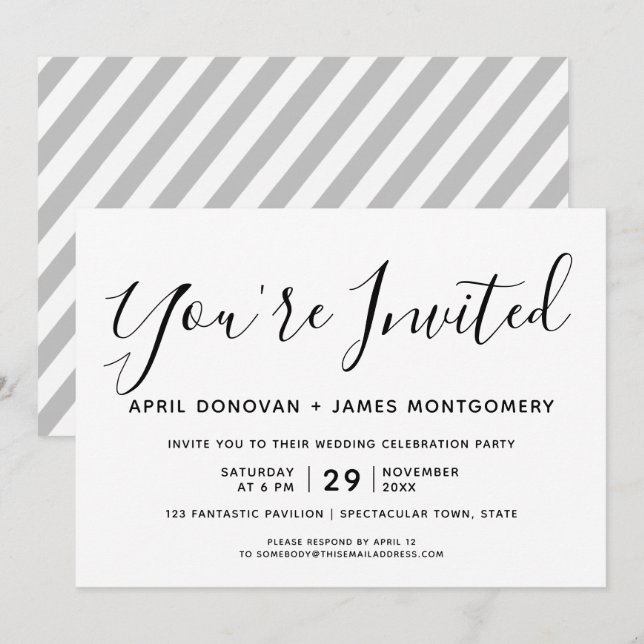 You are Invited Typography Wedding Invitation (Front/Back)