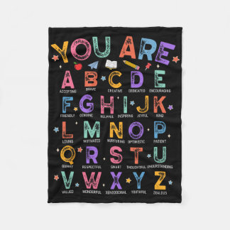 You Are Letters Alphabet Learn Abcs Boy Girl Readi Fleece Blanket