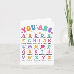 You Are Letters Alphabet Learn Abcs Inspiration Te Card