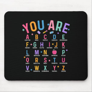 You Are Letters Alphabet Learn Abcs Inspiration Te Mouse Mat
