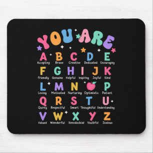 You Are Letters Alphabet Learn Abcs Inspiration Te Mouse Mat
