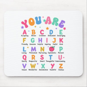 You Are Letters Alphabet Learn Abcs Inspiration Te Mouse Mat