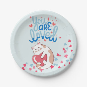 You Are Loved Cats Paper Plate