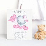 You are Loved Cute Baby Girl Elephant Personalised Canvas Print<br><div class="desc">Personalise this cute canvas print for your baby girl's nursery or bedroom. The design features a sweet baby girl elephant with pink ears, surrounded by pink love hearts. The wording reads "[your name] You are Loved every minute of every day". The template is set up for you to add your...</div>