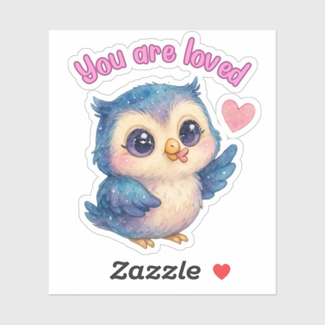 You Are Loved – Cute Owl Die-Cut Affirmation  (Sheet)