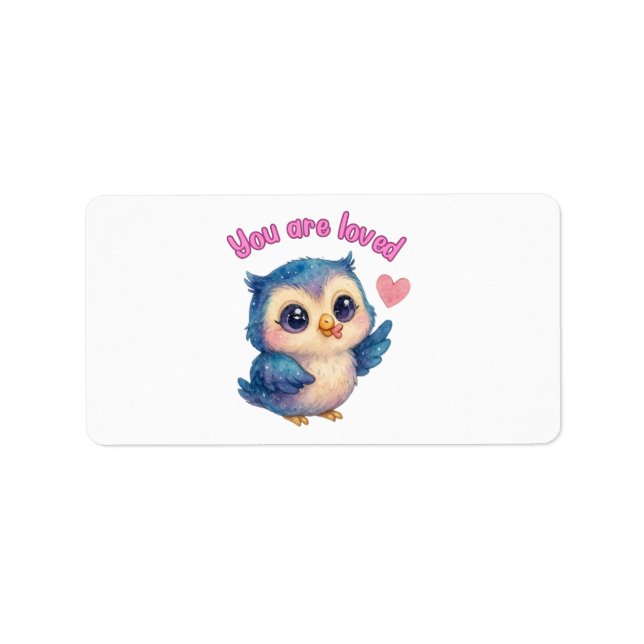 You Are Loved – Cute Owl Label Sticker (Front)