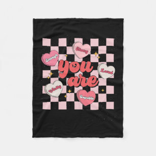 You Are Loved Enough Valentine Day Worthy Heart Co Fleece Blanket