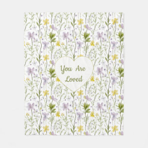 You Are Loved Floral Heart Mug Fleece Blanket