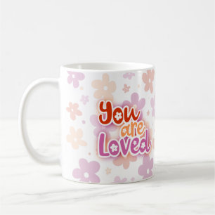 You Are Loved Flowers Lesbian Pride Lettering Coffee Mug