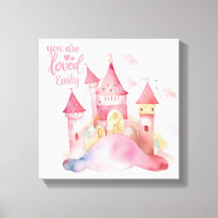 You are Loved Palace Pink Cloud customisable Canvas Print