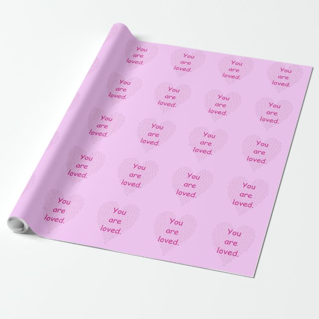 You are loved Pointillism Hearts Wrapping Paper (Unrolled)