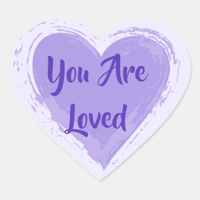 "You Are Loved" Purple Heart Sticker (Front)