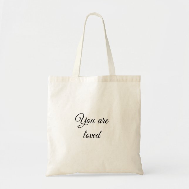 You are loved sun motivation quote mindful blessed tote bag (Front)