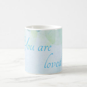 "You are loved" Watercolor Blue Coffee Mug