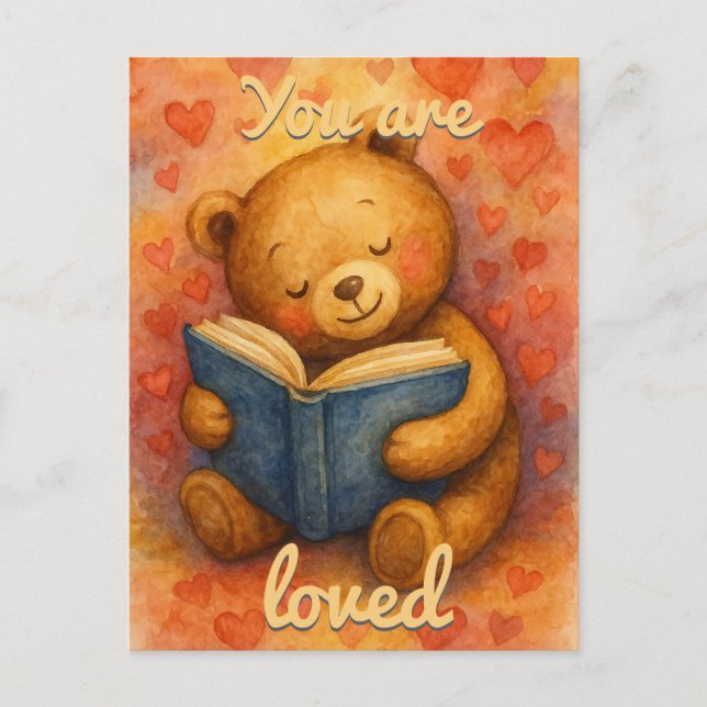 You Are Loved – Watercolor Book & Heart Postcard (Front)