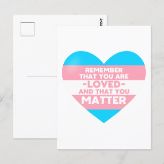 You are loved You matter (Trans flag heart) Postcard
