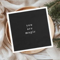 "You Are Magic" Black Christmas Napkin | Festive