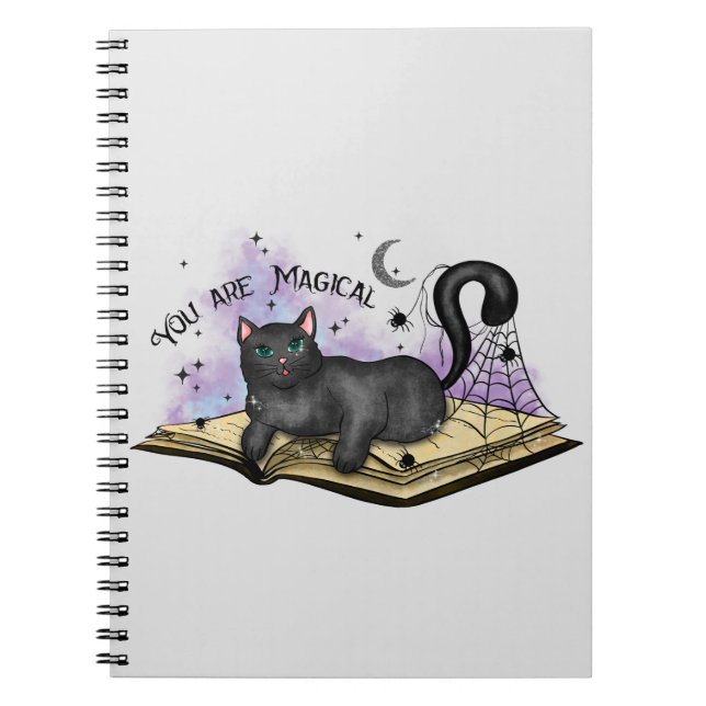 You Are Magical –Mystical Black Cat & Vintage Book (Front)