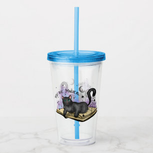 You Are Magical –Mystical Black Cat & Vintage Book Acrylic Tumbler