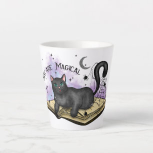 You Are Magical –Mystical Black Cat & Vintage Book Latte Mug