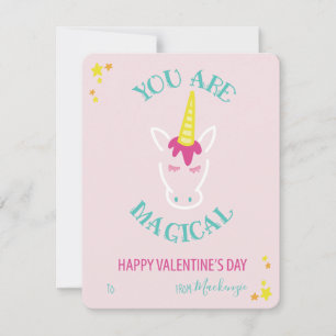 You Are Magical Unicorn Classroom Valentine Holiday Card