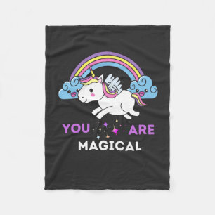 You Are Magical Unicorn Kids Fleece Blanket