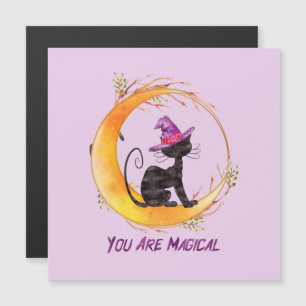 You Are Magical – Witch Black Cat on Crescent Moon