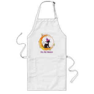 You Are Magical – Witch Black Cat on Crescent Moon Long Apron